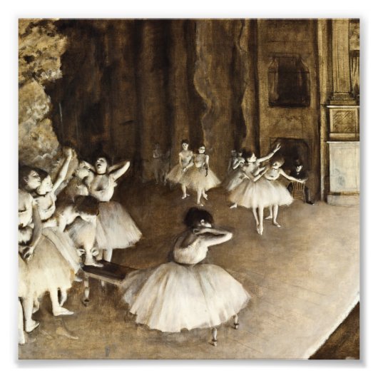 Edgar Degas - Ballet - repetitie op het podium Foto Afdruk (Voorkant)