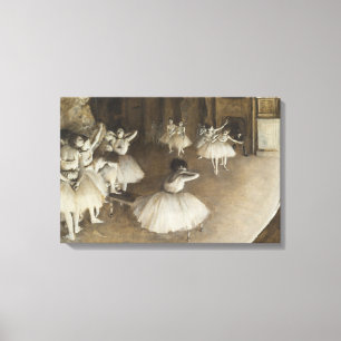 Edgar Degas - Ballet-repetitie over Stage Canvas Afdruk