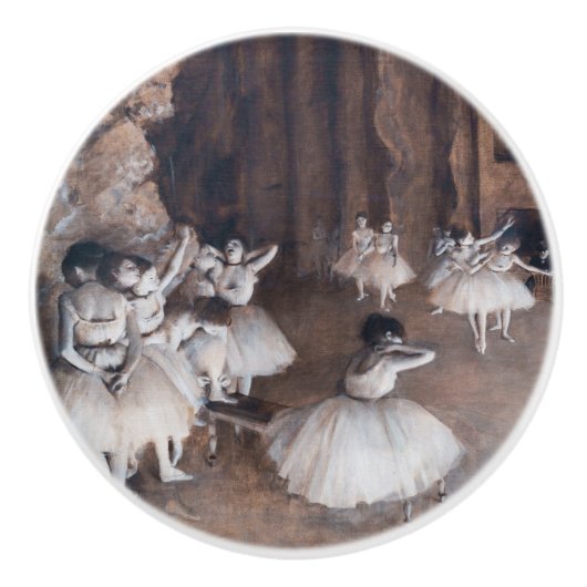 Edgar Degas - Ballet-repetitie over Stage Keramische Knop (Voorkant)