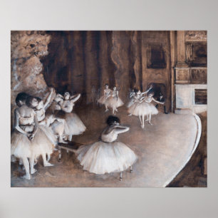 Edgar Degas - Ballet-repetitie over Stage Poster