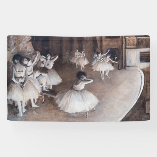 Edgar Degas - Ballet-repetitie over Stage Spandoek (Horizontaal)