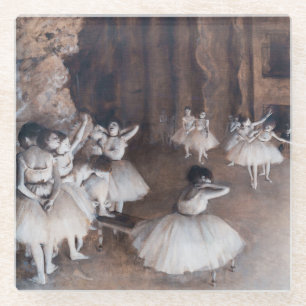 Edgar Degas - Balletherhaling op het podium Glazen Onderzetter