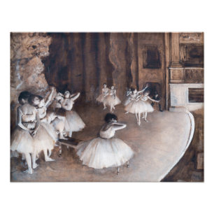 Edgar Degas - Balletrepetitie op het podium Foto Afdruk