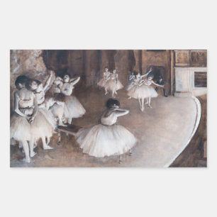 Edgar Degas - Balletrepetitie op het podium Rechthoekige Sticker