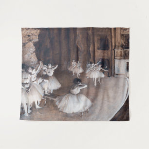 Edgar Degas - Balletrepetitie op het podium Wandkleed