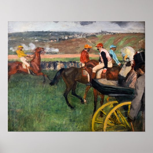Edgar Degas - Bij de paardenrennen Poster (Voorkant)
