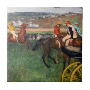 Edgar Degas - Bij de paardenrennen Tegeltje