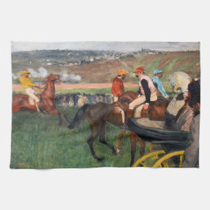 Edgar Degas - Bij de paardenrennen Theedoek