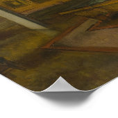 Edgar Degas - Billiard Room in Menil-Hubert Poster (Hoek)