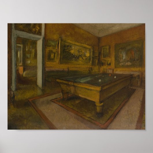 Edgar Degas - Billiard Room in Menil-Hubert Poster (Voorkant)