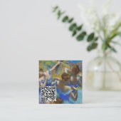 Edgar Degas - Blauwe Danseressen - QR Code Vierkante Visitekaartje (Staand voorkant)