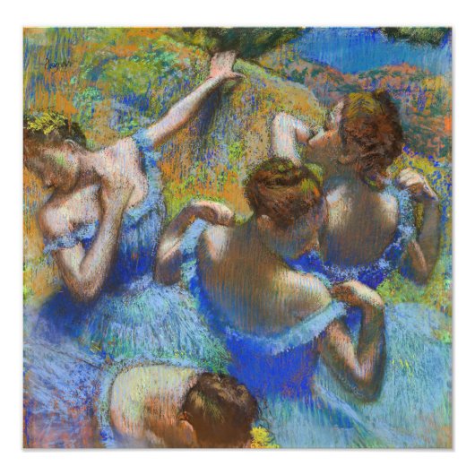 Edgar Degas - Blue Dancers Foto Afdruk (Voorkant)