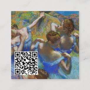 Edgar Degas - Blue Dancers - QR-code Vierkante Visitekaartje