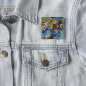 Edgar Degas - Blue Dancers Vierkante Button 5,1 Cm (In situ)