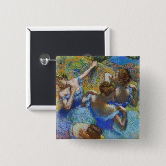 Edgar Degas - Blue Dancers Vierkante Button 5,1 Cm (Voorkant /achterkant)