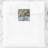 Edgar Degas - Blue Dancers Vierkante Sticker (Tas)