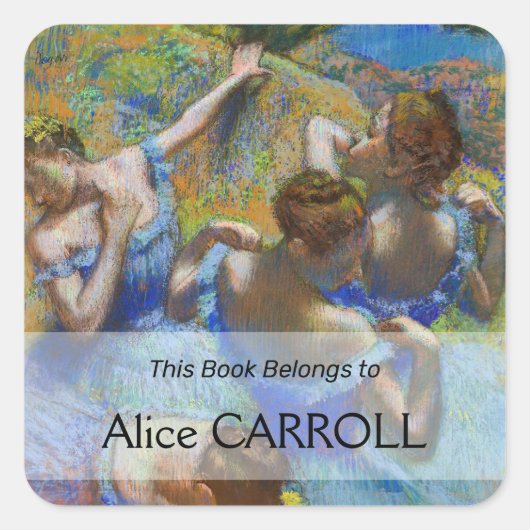 Edgar Degas - Blue Dancers Vierkante Sticker (Voorkant)