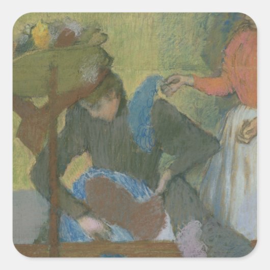 Edgar Degas | C.1898 bij de Milliner Vierkante Sticker (Voorkant)