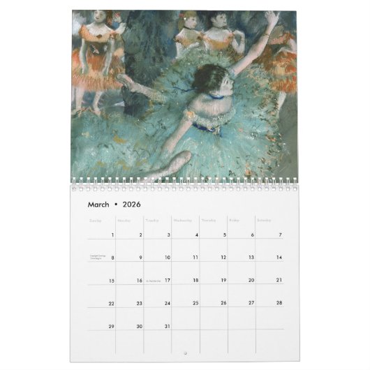 Edgar Degas Calendar Impressionists Kalender (Mar 2026)