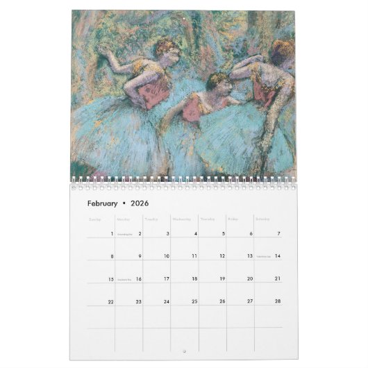Edgar Degas Calendar Impressionists Kalender (Feb 2026)