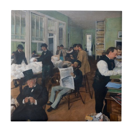 Edgar Degas - Cotton Kantoor in New Orleans Tegeltje (Voorkant)