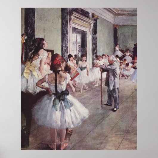 Edgar Degas - Dance Class 1875 oliescanvas dansers Poster (Voorkant)