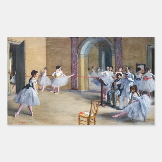 Edgar Degas - Dance Foyer, Opera rue Le Peletier Rechthoekige Sticker (Voorkant)