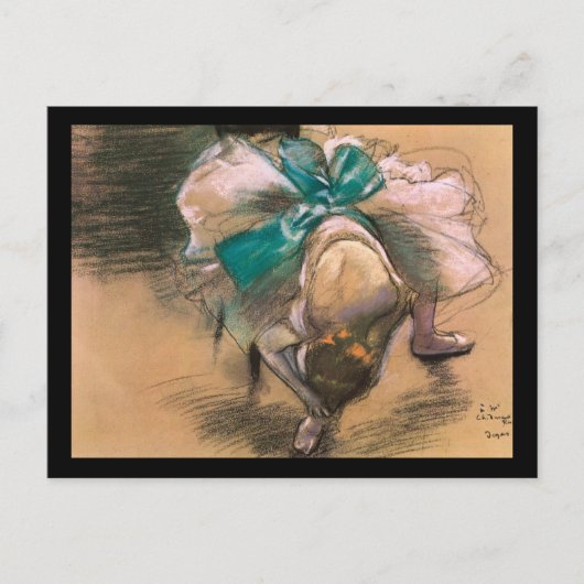 Edgar Degas Dancer die haar schoenribbons aan het  Briefkaart (Voorkant)