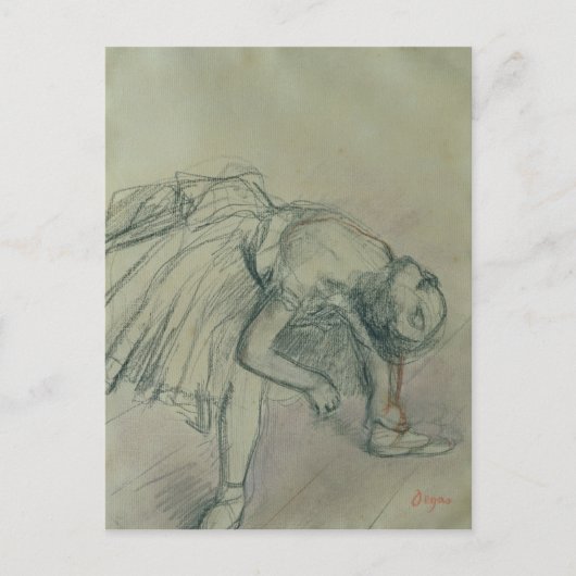 Edgar Degas | Dancer Fixing haar Slipper, c.1865 Briefkaart (Voorkant)