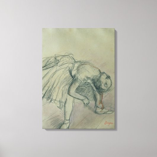 Edgar Degas | Dancer Fixing haar Slipper, c.1865 Canvas Afdruk (Voorkant)