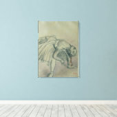 Edgar Degas | Dancer Fixing haar Slipper, c.1865 Canvas Afdruk (Insitu (Houten vloer))