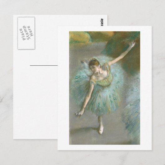 Edgar Degas | Dancer in Groen Briefkaart (Voorkant / Achterkant)