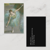 Edgar Degas | Dancer in Groen Visitekaartje (Voorkant / Achterkant)