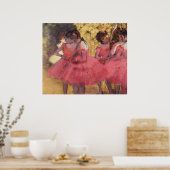 Edgar Degas - Dancer in Roze in olie van Wing 1884 Poster (Keuken)