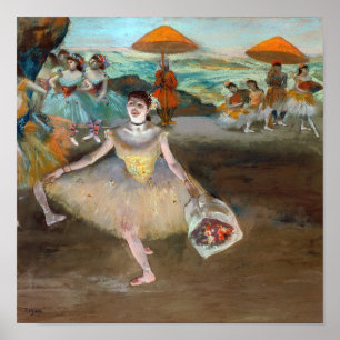 Edgar Degas - Dancer met Bouquet, Bowing on Stage Poster