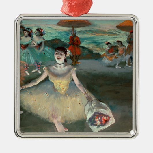 Edgar Degas | Dancer met bouquet, vlokken Metalen Ornament (Voorkant)