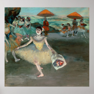 Edgar Degas   Dancer met bouquet, vlokken Poster