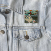 Edgar Degas | Dancer met bouquet, vlokken Vierkante Button 5,1 Cm (In situ)