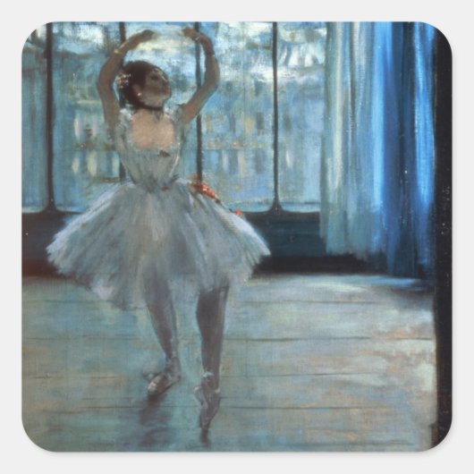Edgar Degas | Dancer voor een raam Vierkante Sticker (Voorkant)