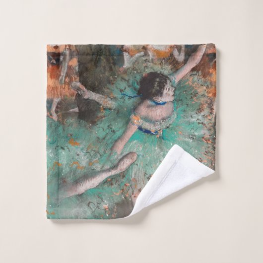 Edgar Degas - Dancer zwaaien/danser in groen Bad Handdoek (Wasdoekje)