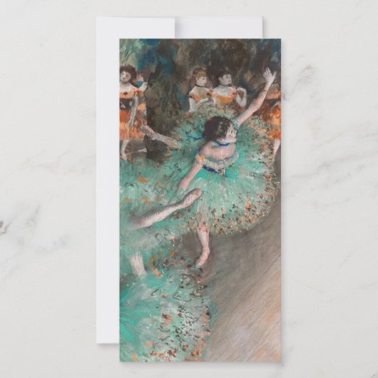 Edgar Degas - Dancer zwaaien/danser in groen Bedankkaart (Voorkant)