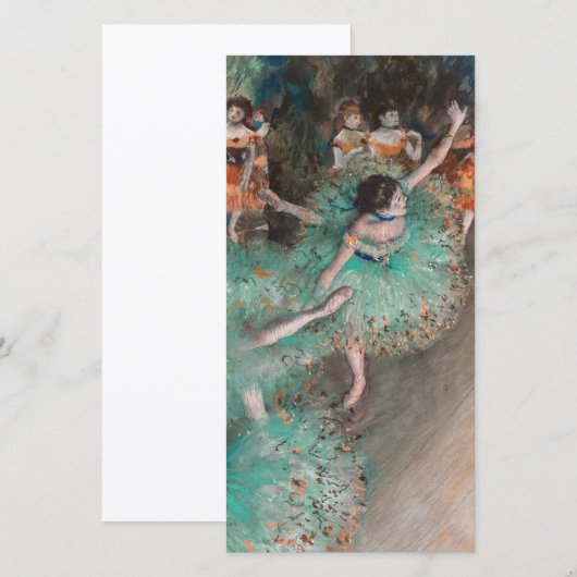 Edgar Degas - Dancer zwaaien/danser in groen Bedankkaart (Voorkant / Achterkant)