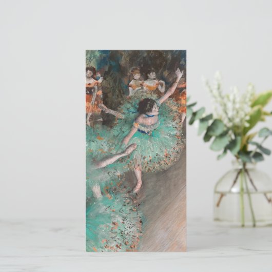 Edgar Degas - Dancer zwaaien/danser in groen Bedankkaart (Staand voorkant)