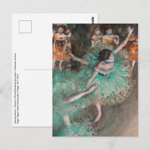 Edgar Degas - Dancer zwaaien/danser in groen Briefkaart