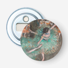 Edgar Degas - Dancer zwaaien/danser in groen Button Flesopener