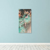 Edgar Degas - Dancer zwaaien/danser in groen Canvas Afdruk (Insitu (Houten vloer))