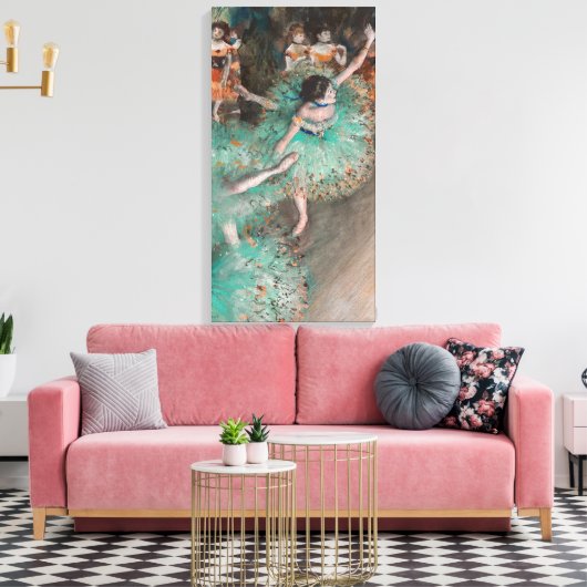 Edgar Degas - Dancer zwaaien/danser in groen Canvas Afdruk (Insitu (Woonkamer))