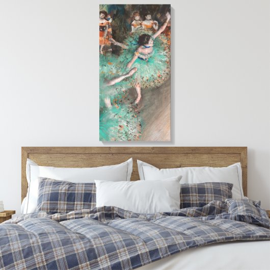 Edgar Degas - Dancer zwaaien/danser in groen Canvas Afdruk (Insitu (Slaapkamer))