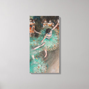 Edgar Degas - Dancer zwaaien/danser in groen Canvas Afdruk