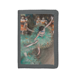 Edgar Degas - Dancer zwaaien/danser in groen Drievoud Portemonnee